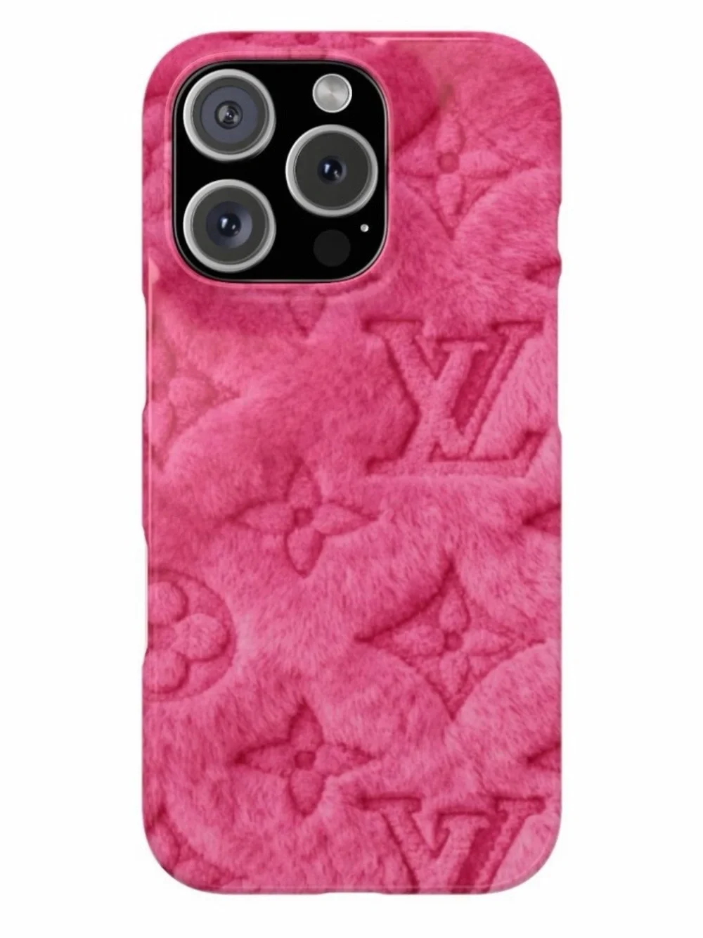 Louis Vuitton Pink Plush Monogram Phone Case
